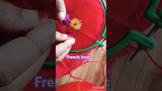 French knot stitch tutorial frenchknots ytshortsvideo shorts ytshorts ytviral [upl. by Yentuoc]