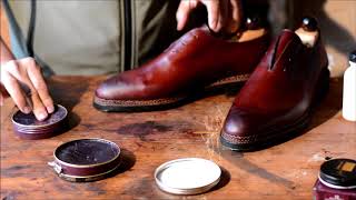 ASMR Shoeshine Mirrorshine Meermin Norvegese welt wholecut [upl. by Elocon]