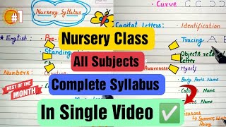 202324 Nursery Class Subjects and Syllabus COMPLETE DETAILS 🧑🏻‍🏫  RPS Teaching [upl. by Blus]