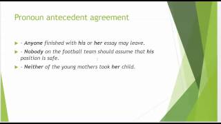 Pronoun antecedent agreement [upl. by Annoel]