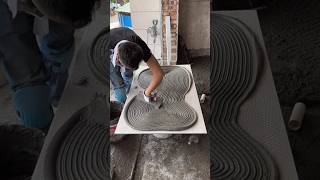 Indoor decoration ceramic tile tiling process [upl. by Anoif]