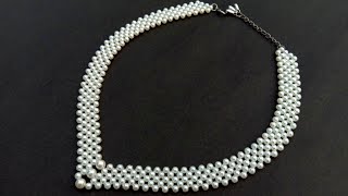 Making Of A Simple Pearl NecklaceNecklace Tutorial Useful amp Easy [upl. by Euqnomod]