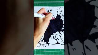 How to DRAW a NEON GHOST modern art ghost neon marker sketch draw [upl. by Oirobil]