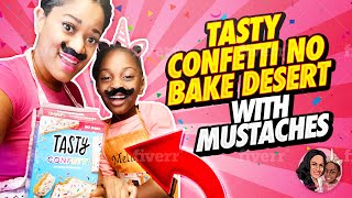 Tasty Confetti No Bake Dessert with Mustaches [upl. by Harbert]