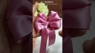 ※ 366 초간단 세겹 리본 한번에 만드는 법 triple bow 트리플 리본만들기 Ribbon Hairpin 선물포장 리본 예쁘게 묶는 법 Ribbon craft shorts [upl. by Einnal]