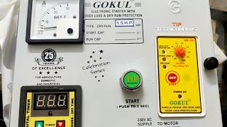 Gokul Single Phase Electronic Motor Starter With Overload and Dry run Protection and Timer  15 HP [upl. by Rimaj]