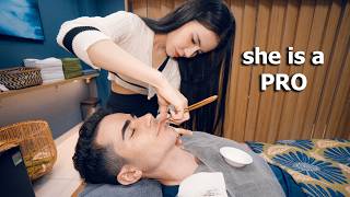 ASMR EXTRAordinary Service at the Vietnamese VIP Barbershop Shave Massage Shampoo [upl. by Adnema443]