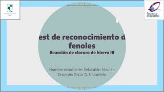 Fenoles Reacción Cloruro de hierro III FeCl3 [upl. by Lisle771]