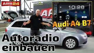 Autoradio im Audi A4 B7 einbauen mit den richtigen Adaptern  ARS24 [upl. by Pulling945]