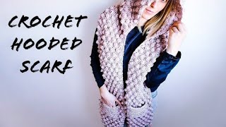 How to Crochet Scarf with hood  shawl  Bobble stitch [upl. by Gosney]