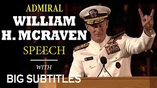 Admiral William H McRaven Change the World by Making Your Bed  ENGLISH SPEECH with BIG Subtitles [upl. by Natsreik]