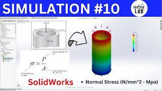 How to calculate Normal Stress  Longitudinal Stress  FEA for beginners  SolidWorks Simulation [upl. by Uird]