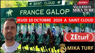 PRONOSTICS TURF 100 QUINTE JEUDI 10 OCTOBRE 2024 A SAINT CLOUD [upl. by Corie]