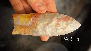 FlintKnapping Flint Ridge Clovis Part 1 [upl. by Stepha]