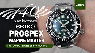 Unboxing 2021 Seiko Prospex Marine Master 300 140th Anniversary Green Dial SLA047J1 [upl. by Felicia810]