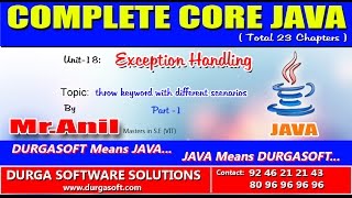 Core Java Exception Handling throw keyword with different scenarios Part 1 [upl. by Attiuqal702]