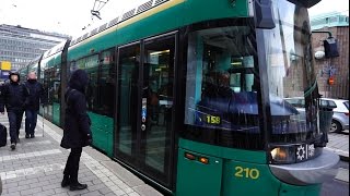 Finland Helsinki tram No 5 ride from Central Railway Station to Viking Line  Skatuddens Terminal [upl. by Boyce]