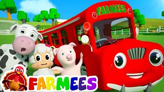 Wheels On The Bus Go Round And Round  3D Nursery Rhyme Songs  Video For Children by Farmees [upl. by Ylevol]