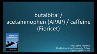 How to pronounce butalbital acetaminophen caffeine Fioricet Memorizing Pharmacology Flashcard [upl. by Lindie539]