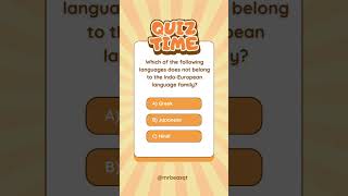 Unlocking the Secrets IndoEuropean Language Family Quiz shorts viral trending quiz reels [upl. by Eyahs]