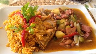 Arroz Junto Con Pollo amp Habichuelas Rosadas Al Estilo Boricua [upl. by Annodam234]