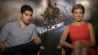 DJ Cotrona amp Adrianne Palicki  GI Joe Retaliation Interview HD [upl. by Ssilb]