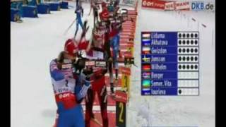 Magdalena Neuner Biathlon Women 125KM Mass Start 2008 Ostersund [upl. by Anaidni63]