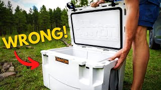 9 Mistakes EVERY new camper makes with their COOLER [upl. by Adnilem]