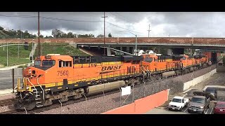 BNSF Trains  Yorba Linda  Fall 2016 [upl. by Sissel]