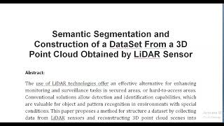 Semantic Segmentation and Construction of a DataSet From a 3D Point Cloud Obtained by LiDAR Sensor [upl. by Anuahsal]