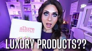 JULY ALLURE BEAUTY SUBSCRIPTION UNBOXING  HIGH END PRODUCTS FOR ONLY 25 A MONTH [upl. by Lyrad]