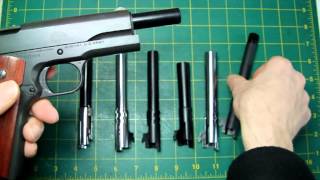 LaZouche Custom airsoft TM 1911 barrel surpressorsilencer fitment options [upl. by Diba309]