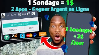 Gagner 1 par Minute avec Sondages avec Sites INCROYABLES Cash PAYPAL [upl. by Horatia]