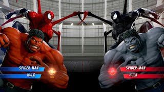 Spiderman Hulk Red vs Hulk Spiderman Black Fight  Marvel vs Capcom Infinite PS4 Gameplay [upl. by Faubion]