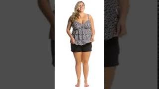 Penbrooke Plus Size Double Diamond Triple Tier Tankini Top  SwimOutletcom [upl. by Neliak929]