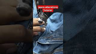 jeans alterations tutorial tailoring youtubeshorts viralshort [upl. by Avrenim609]