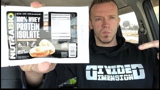 Honest Reviews NutraBio 100 Whey Protein Isolate Breakfast Series  Cinnamon Sugar Donut [upl. by Gazzo]