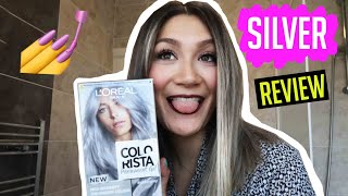 Dying my hair silver with L’Oréal Paris Colorista Permanent hair dye  silver hair at home 😄 [upl. by Sollie46]