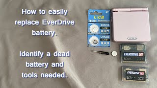 How to change EverDrive BATTERY GBAGBGBC  Mini X3 X5 X7 Phat original model [upl. by Eloc]