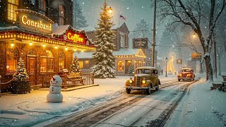 Nostalgic Winter Street Nights  Smooth Jazz for Peaceful Moments  StressRelief Background Music ⛄ [upl. by Utham]