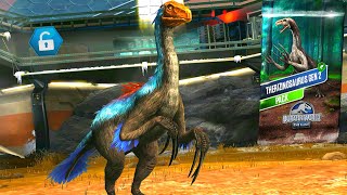 NEW THERIZINOSAURUS GEN 2 MAX X3 LEVEL 40 SUPER BATTLE  JURASSIC WORLD THE GAME [upl. by Eahsal]