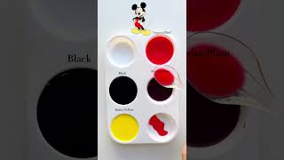 Mickey Mouse Color mixing ❤️🖤 satisfying relaxing asmr art asmrart satisfyingasmr [upl. by Hajidak]