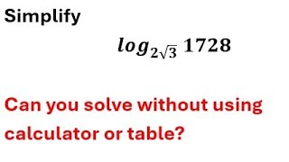 Simplifying a Log without a table or calculator [upl. by Annairol]