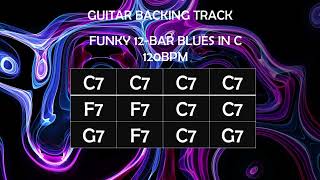 Guitar Backing Track Funky 12Bar Blues In C 120bpm backingtrack guitarbackingtrack [upl. by Pardo408]