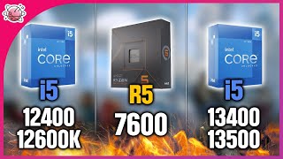 Ryzen5 7600 vs i513500 vs i513400 vs i512600K vs i512400  Real Gaming Benchmark  1080p [upl. by Assena]