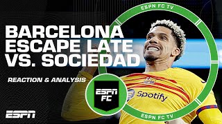 Real Sociedad vs Barcelona REACTION‼ Barca were OUTPLAYED but got the result  Burley  ESPN FC [upl. by Tnomad17]