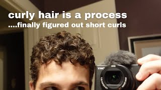 men’s life changing SHORT curly hair styling routine figured out how to define the curls too [upl. by Capwell]