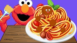 On Top Of Spaghetti  Spaghetti Song  Nursery Rhymes amp Kids Songs  Sesame Street  Lyrics  Elmo [upl. by Milissa]