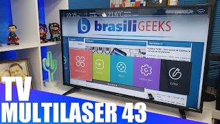 MULTILASER FABRICANDO TV CONHEÃ‡A A SMARTV TL004 DE 43 POLEGADAS UNBOXING E IMPRESSÃ•ES [upl. by Shanta]