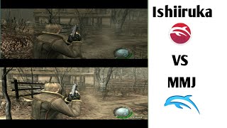 Resident Evil 4–Dolphin emulator 50 mmj vs Ishiiruka Dolphin v6 gameplay in android [upl. by Yrhcaz]